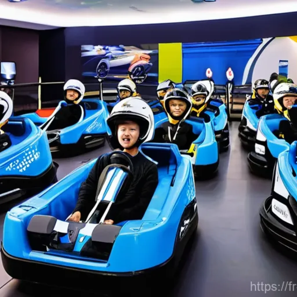 레저산업기사 합격 후기와 팁 - **Vibrant French Indoor Leisure Hub:**
    "A bustling, brightly lit indoor leisure center in a mode...