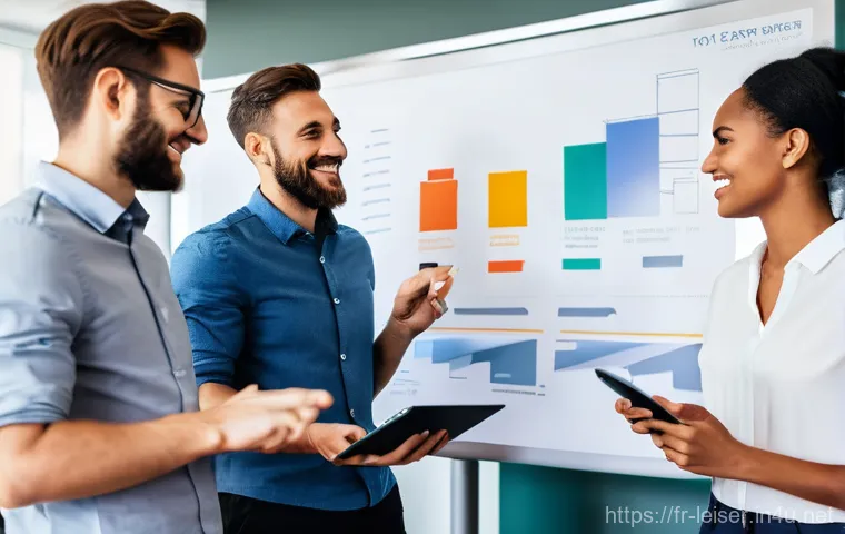 레저산업기사 시험의 커트라인 변화 - **Prompt 1: Digital Collaboration and Soft Skills in Sports Management**
    "A diverse group of fiv...